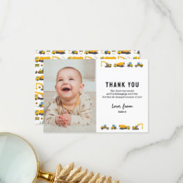 かわいい建設写真の誕生日感謝カード サンキューカード