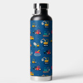 かわいい建設引越し業者パターン ウォーターボトル (右面)