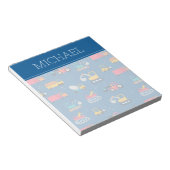 かわいい建設引越し業者パターン ノートパッド (アングル)