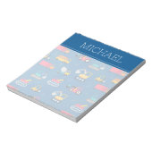 かわいい建設引越し業者パターン ノートパッド (回転)