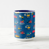 かわいい建設引越し業者パターン マグカップ (中央)