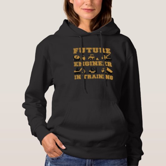 かわいい建設現場の子供たち 未来のエンジニア養成 パーカ (正面)