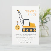 かわいい建設用クレーン車 どんな年齢の誕生日でも サンキューカード (スタンド正面)