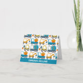 かわいい建設用ショベルカのオリジナル文房具 ノートカード (正面)