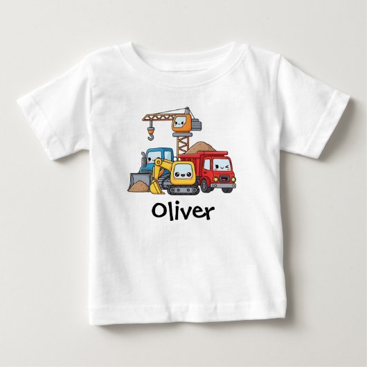 かわいい建設車両 ベビーTシャツ (正面)
