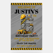 かわいい建設 6歳の誕生日パーティー アクリルサイン (正面)