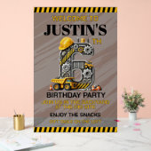 かわいい建設 6歳の誕生日パーティー アクリルサイン (ウェディング)