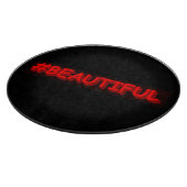 かわいい式デザイン「#BEAUTIFUL」。買今 カッティングボード (角)