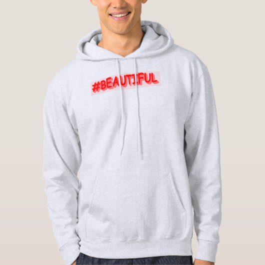 かわいい式デザイン「#BEAUTIFUL」。買今 パーカ (正面)