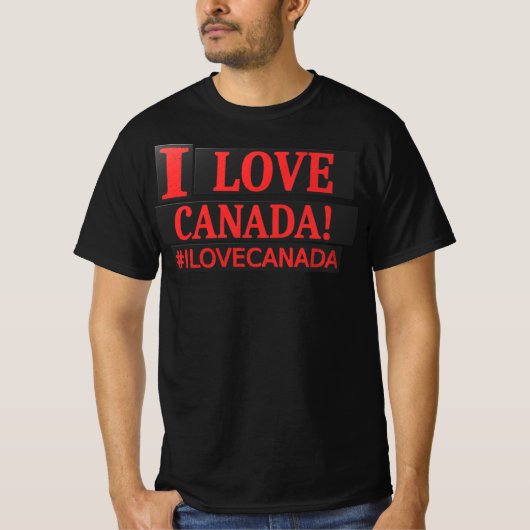 かわいい式デザイン「#ILOVECANADA」。買今 Tシャツ (正面)