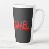 かわいい式デザイン「#ILOVEISRAE」。買今 カフェラテマグ (右)
