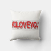 かわいい式デザイン「#ILOVEYOU」。今買の勢い クッション (裏面)