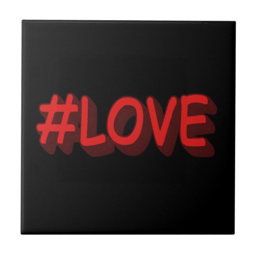 かわいい式デザイン「#LOVE」。買今 タイル (正面)