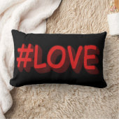 かわいい式デザイン「#LOVE」。買今 ランバークッション (ブランケット)