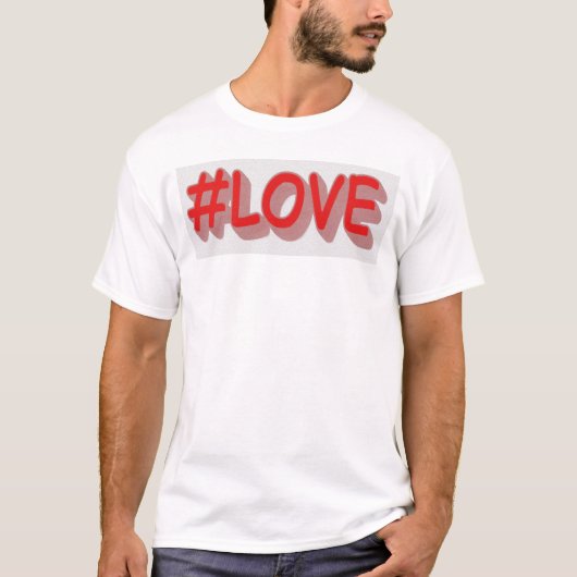 かわいい式デザイン「#LOVE」。買今 Tシャツ (正面)