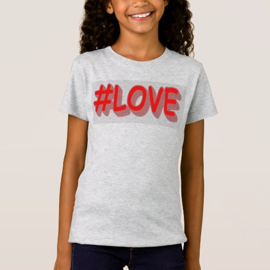 かわいい式デザイン「#LOVE」。買今 Tシャツ (正面)