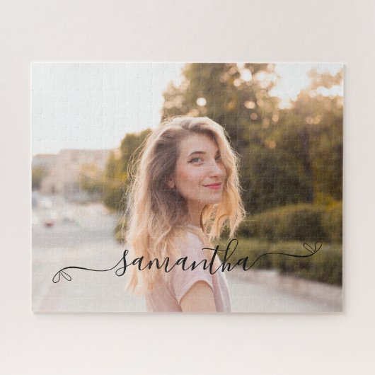 かわいい弓の署名名写真 ジグソーパズル (横)