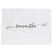 かわいい弓の署名名 ラージペーパーバッグ (正面)