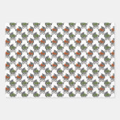 かわいい弓ウィッチハロウィーンベビーシャワーパターン ラッピングペーパーシート (正面)