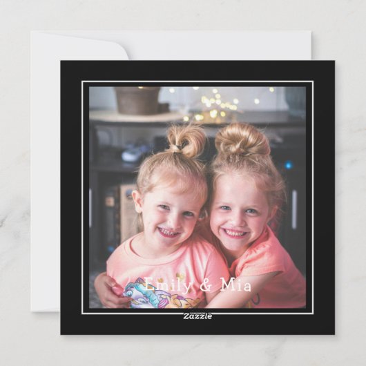 かわいい弓シスターカスタムの写真クリスマスカード シーズンカード (裏面)