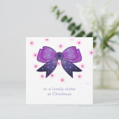 かわいい弓シスターカスタムの写真クリスマスカード シーズンカード (スタンド正面)