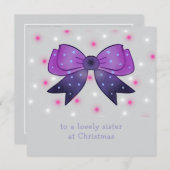 かわいい弓シスターカスタムの写真クリスマスカード シーズンカード (正面/裏面)