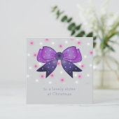 かわいい弓シスターカスタムの写真クリスマスカード シーズンカード (スタンド正面)