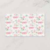 かわいい弓フローラベビーガールシャワーおむつラッフル エンクロージャーカード (裏面)