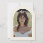 かわいい弓仙人グリーン金ゴールド写真卒業パーティー 招待状 (裏面)