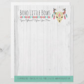 かわいい弓及び素朴なブティックが付いているBoho牛スカル レターヘッド (正面/裏面)