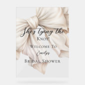 かわいい弓結び結びブライダルシャワー アクリルサイン (正面)