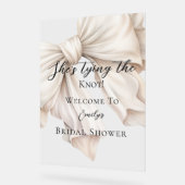 かわいい弓結び結びブライダルシャワー アクリルサイン (傾斜)