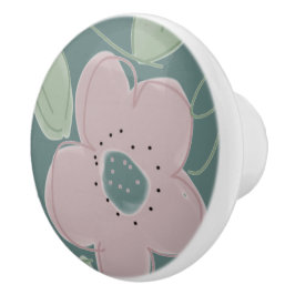 かわいい引き出し引き出し色あせたバラとティール（緑がかった色） セラミックノブ