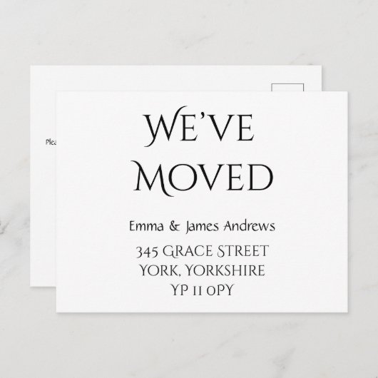 かわいい引っ越しましたの新しいアドレスのお知らせ ポストカード (正面/裏面)