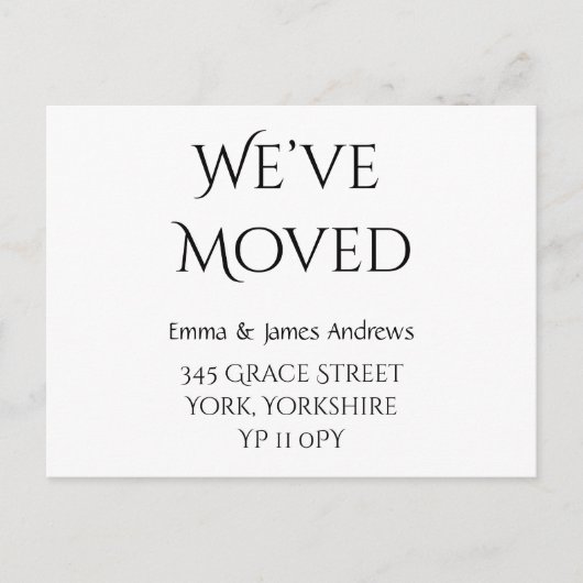 かわいい引っ越しましたの新しいアドレスのお知らせ ポストカード (正面)