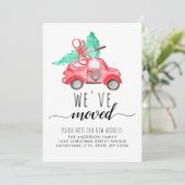 かわいい引っ越しましたクリスマスカーツリーホリデームービング 案内状 (スタンド正面)