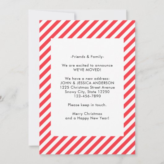 かわいい引っ越しましたクリスマスカーツリーホリデームービング 案内状 (裏面)