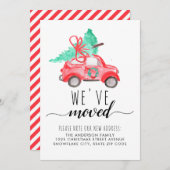 かわいい引っ越しましたクリスマスカーツリーホリデームービング 案内状 (正面/裏面)