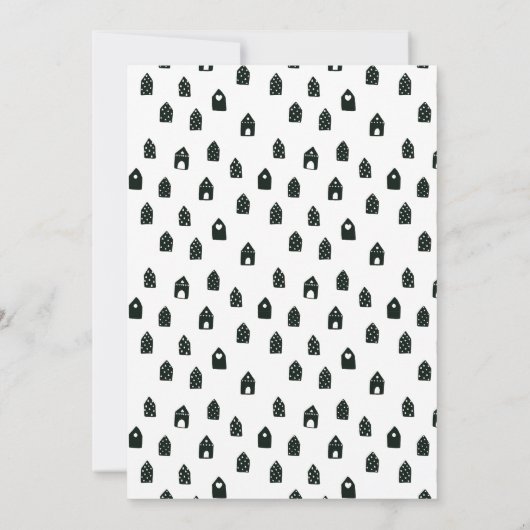 かわいい引っ越しましたハウスブラックムービングアナウンス 案内状 (裏面)