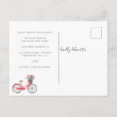 かわいい引っ越しましたフローラ自転車の新しいアドレス移動 案内ポストカード (裏面)