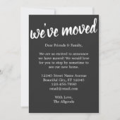 かわいい引っ越しましたブラックパターンの動きのお知らせ 案内状 (正面)