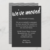かわいい引っ越しましたブラックパターンの動きのお知らせ 案内状 (正面/裏面)