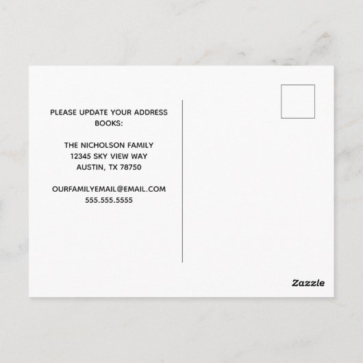 かわいい引っ越しました新しいホームアドレス鉢植え ポストカード (裏面)