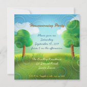 かわいい引っ越し祝いパーティーのパーティの招待状 招待状 (裏面)