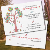 かわいい引っ越し祝いパーティー水色の木 招待状