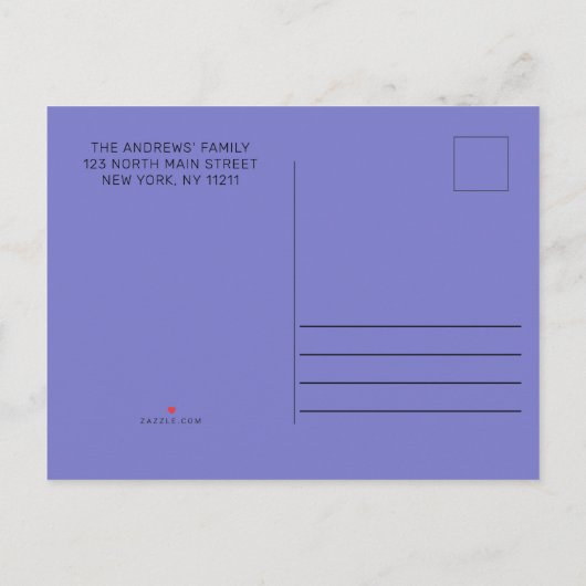 かわいい引用文クリスマスライトサボテンの木を動かす 案内ポストカード (裏面)