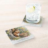 かわいい引用文ロマンチックな水の色バレンティンズデイギフト ガラスコースター (アングル)