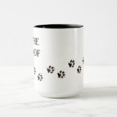 かわいい引用符 犬の足跡 マグカップ (中央)