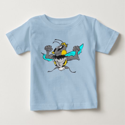 かわいい強いのまわりに漫画Tシャツ ベビーTシャツ (正面)