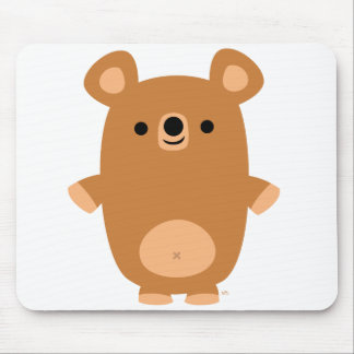 かわいい強いマンガのクマの口 マウスパッド